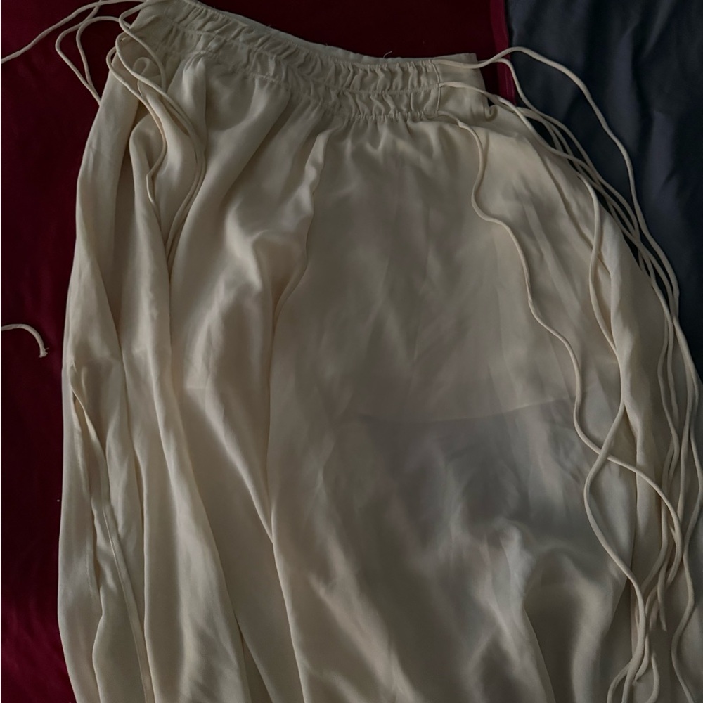 Chiffon circle skirt in pale yellow